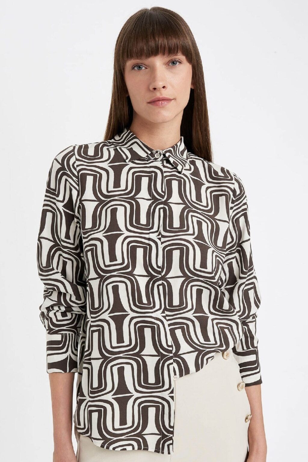 DEFACTO Regular Fit Patterned Long Sleeve Shirt