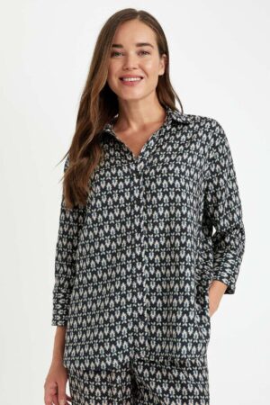 DEFACTO Regular Fit Patterned Long Sleeve Shirt