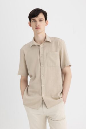 DEFACTO Regular Fit Polo Neck Cotton Short Sleeve Shirt