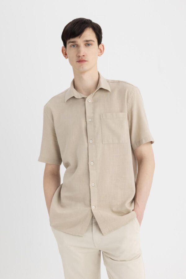 DEFACTO Regular Fit Polo Neck Cotton Short Sleeve Shirt