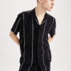 DEFACTO Regular Fit Short Sleeve Striped Poplin Shirt