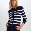 DEFACTO Regular Fit Striped Crew Neck Buttoned Knitwear Cardigan