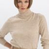 DEFACTO Relax Fit Turtleneck Cashmere Textured Extra Soft Basic Knit Sweater