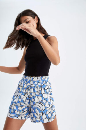 DEFACTO Relax Fit Viscose Printed Normal Waist Short