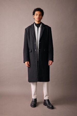 DEFACTO Slim Fit Cashmere Coat Parka Slim Cut Lined Buttoned Pocket