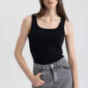 DEFACTO Slim Fit Round Neck Ribbed Camisole Singlet