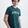 DEFACTO Slim Fit Slim Fit Crew Neck Printed Short Sleeve T-Shirt