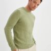 DEFACTO Standard Fit Regular Cut Crew Neck Jacquard Aviator Knitwear Sweater