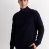 DEFACTO Standard Fit Regular Cut Stand Collar Zippered Basic Plain Knitwear Sweater