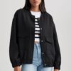 DEFACTO Water Repellent College Collar Snap Pocket Basic Plain Bomber Jacket