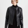 DEFACTO Water Repellent Faux Leather Biker Jacket