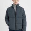 DEFACTO Water Repellent Slim Fit Tight Puffer Jacket Cut Stand Collar Zippered Pocket Lined