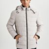 DEFACTO Windproof Puffer Jacket Slim Fit Hooded Faux Fur Lined Zipper