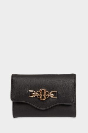DEFACTO Women's Buckle Detailed Faux Leather Wallet