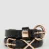 DEFACTO Women's Faux Leather 2-Piece Classic Belt