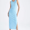 DEFACTO bodycon ujjatlan midi rövid ujjú kötött ruha