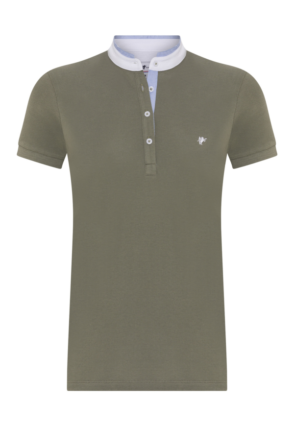 DENIM CULTURE Póló 'Kelly'  világoskék / khaki / fehér-Hungary