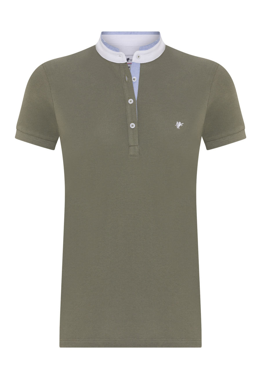 DENIM CULTURE Póló 'Kelly'  világoskék / khaki / fehér-Hungary