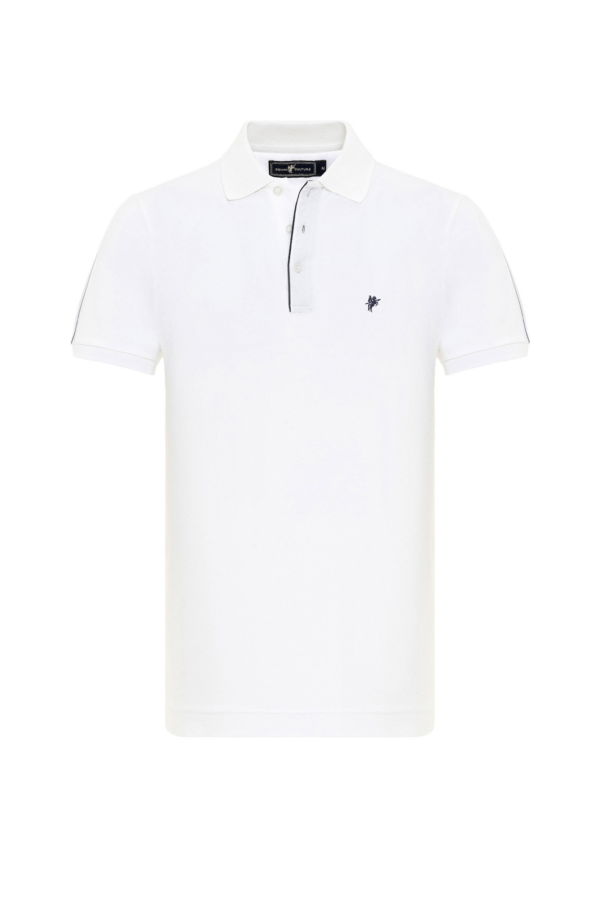 DENIM CULTURE Póló 'Titus' tengerészkék / fehér-Ár DENIM CULTURE Póló 'Titus' tengerészkék / fehér-Ár