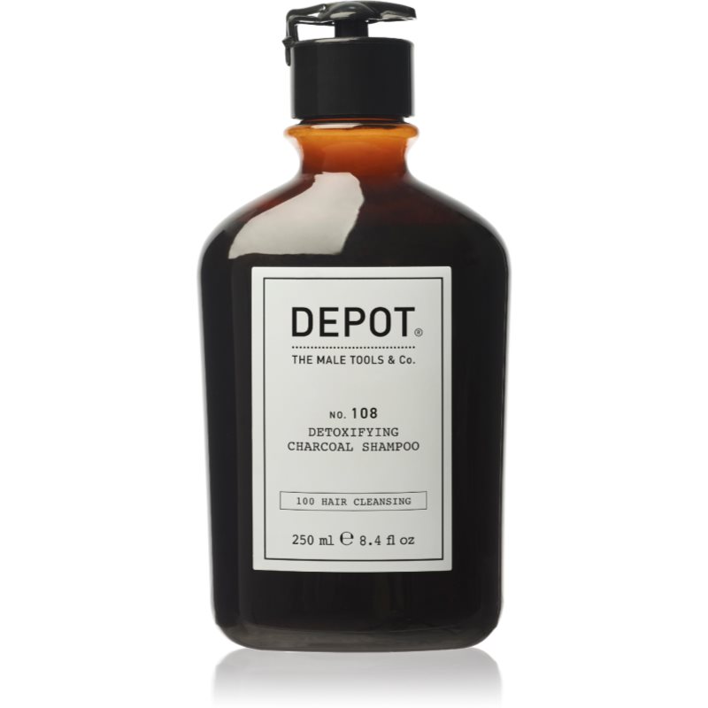 DEPOT 100 HAIR CLEANSING NO. 108 DETOXIFYING CHARCOAL SHAMPOO Tisztító méregtelenítő sampon minden hajtípusra 250 ml-Ár