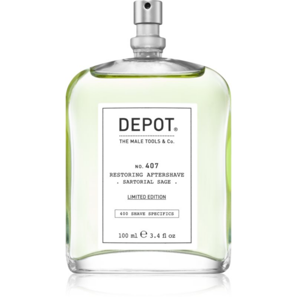 DEPOT 400 SHAVE SPECIFICS NO. 407 RESTORING AFTERSHAVE frissítő borotválkozás utáni víz Sartorial Sage 100 ml-Ár
