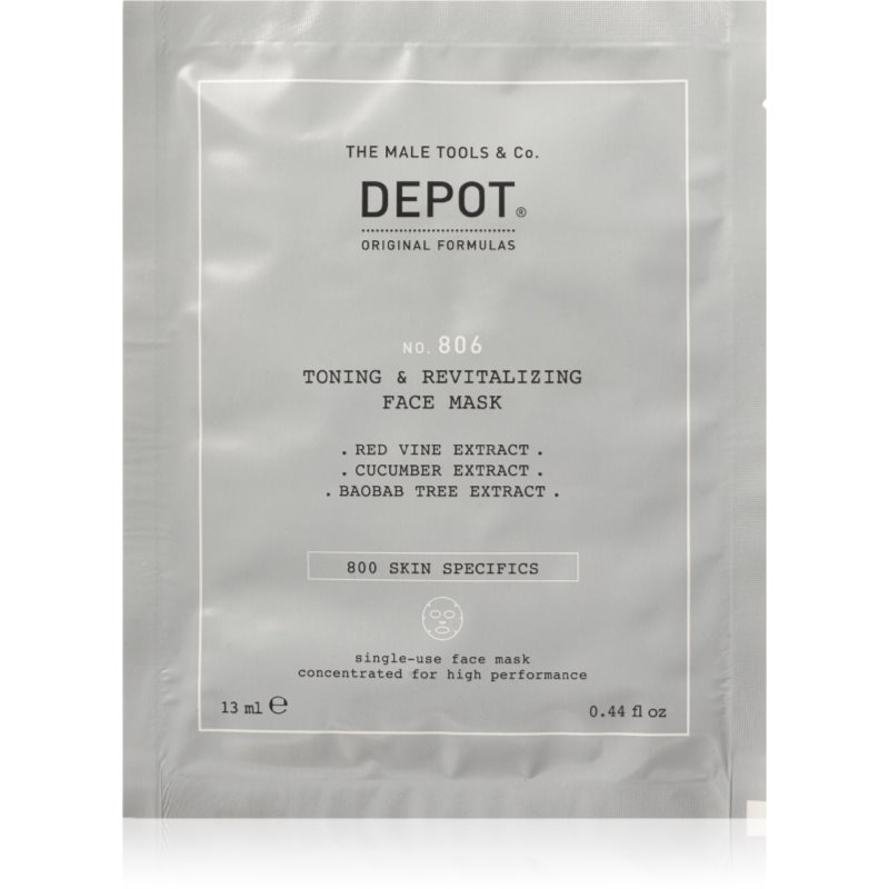 DEPOT 800 SKIN SPECIFICS NO. 806 TONING & REVITALIZING FACE MASK revitalizáló arcmaszk uraknak 12x13 ml-Ár