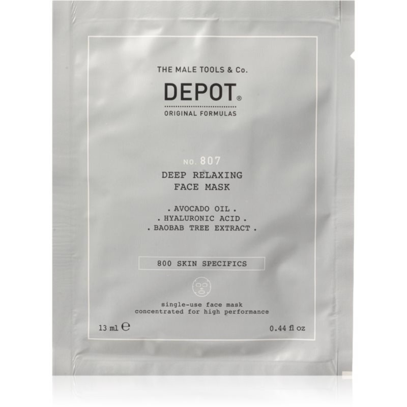 DEPOT 800 SKIN SPECIFICS NO. 807 RELAXING FACE MASK nyugtató és hidratáló maszk uraknak 12x13 ml-Ár