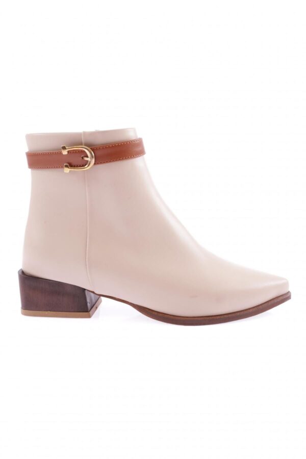 DGN Pm161-k0018 Pointed Toe Ankle Belt Detailed Short Heeled Women's Boots SKI
