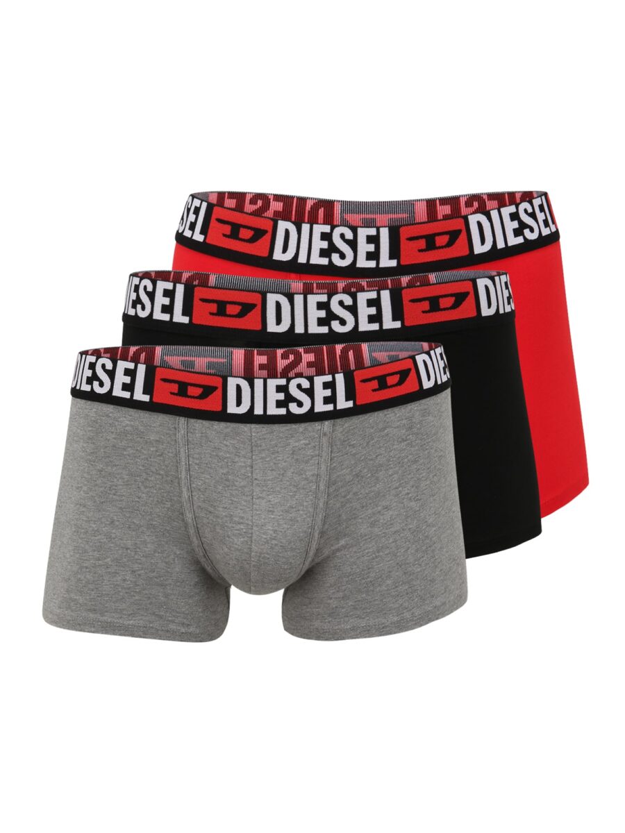 DIESEL Boxeralsók 'Damien'  szürke melír / világospiros / fekete / fehér-hu