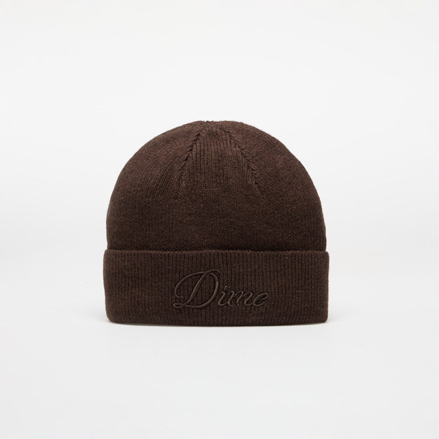 DIME Cursive Wool Fold Beanie Dark Brown Universal-alacsony-ár