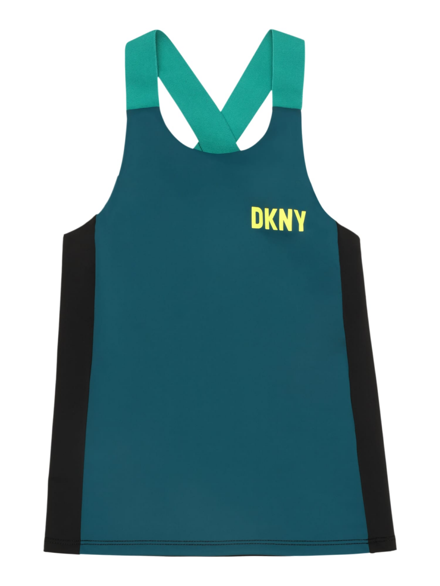 DKNY Top  neonsárga / benzin / fekete-Hungary