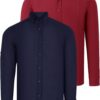 DOUBLE SET G721 DEWBERRY MEN'S SHIRT-BURGUNDY-NAVY