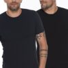 DOUBLE SET T8569 DEWBERRY BICYCLE COLLAR MEN'S T-SHIRT-NAVY BLUE - BLACK
