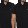 DOUBLE SET T8570 DEWBERRY HOODED MEN'S T-SHIRT-BLACK-BLACK