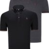 DOUBLE SET T8586 DEWBERRY MEN'S T-SHIRT-BLACK-ANTHRACITE
