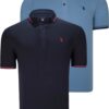 DOUBLE SET T8586 DEWBERRY MEN'S T-SHIRT-NAVY-INDIGO