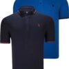 DOUBLE SET T8586 DEWBERRY MEN'S T-SHIRT-SAKS-NAVY BLUE