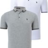 DOUBLE SET T8586 DEWBERRY MEN'S T-SHIRT-WHITE-GREY