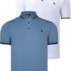 DOUBLE SET T8586 DEWBERRY MEN'S T-SHIRT-WHITE-INDIGO