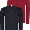 DOUBLE SET T8587 DEWBERRY V-NECK MEN'S SWEATSHIRT-BLACK-BURGUNDY