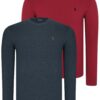 DOUBLE SET T8588 DEWBERRY ROUND NECK MEN'S SWEATSHIRT-BURGUNDY-ANTHRACITE