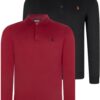 DOUBLE SET V4007 DEWBERRY MEN'S SWEATSHIRT-BLACK-BURGUNDY