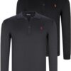 DOUBLE SET V4007 DEWBERRY MEN'S SWEATSHIRT-BLACK-NAVY BLUE