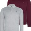 DOUBLE SET V4007 DEWBERRY MEN'S SWEATSHIRT-GREY-PURPLE
