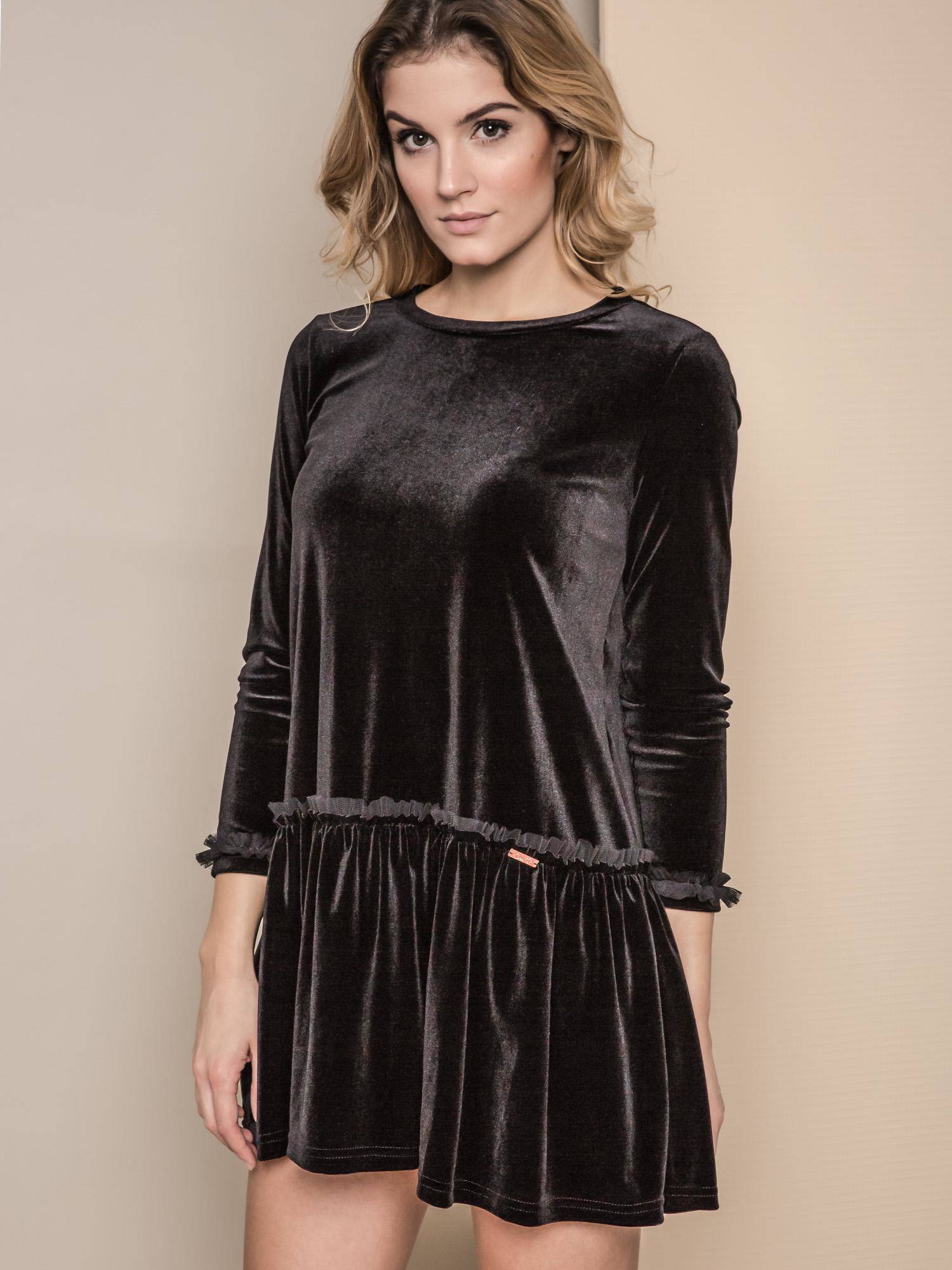 DRESS ONE IN SOFT VELVET BLACK