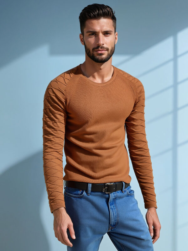 DStreet Férfi camel pulóver