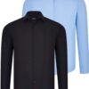 DUAL SET G726 DEWBERRY MENS SHIRT-BLACK-BLUE