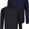 DUAL SET G726 DEWBERRY MENS SHIRT-BLACK-NAVY BLUE