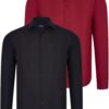 DUAL SET G726 DEWBERRY MENS SHIRTS-BLACK-BURGUNDY