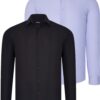 DUAL SET G726 DEWBERRY MENS SHIRTS-BLACK-LILAC